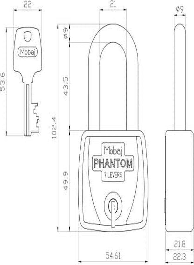 Mobaj® Phantom 50mm with Long Shackle (Size-50mm L.S.) (Colour-Silver) - Image 4